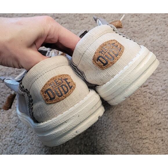 Hey Dude Wally Shoes Men’s Gray Woven Sz 10 Boho Coastal Artisan Lightweight GUC - Picture 7 of 10